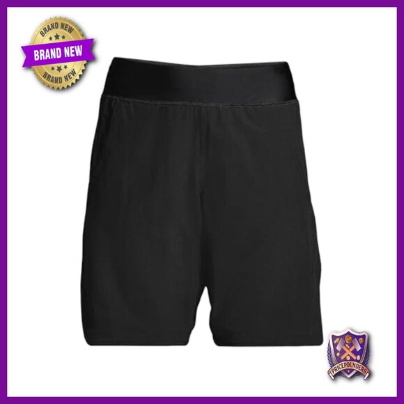 Quick Dry Swim Cover-Up Shorts with Panty, High Waist, UPF 50, 9" Inseam - Picture 3 of 7